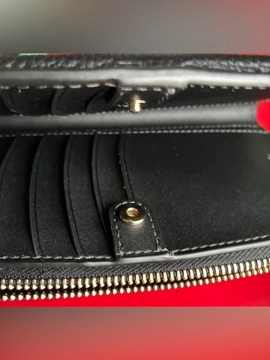 kate spade Black & White Floral Leather Zip Wallet - Picture 10 of 10